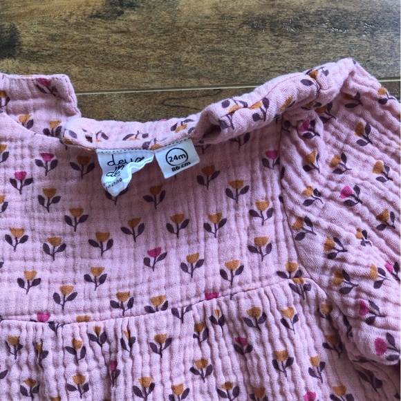 Deux par Deux Pink Tulip Muslin Long Sleeve Dress Baby 24M - Picture 9 of 11
